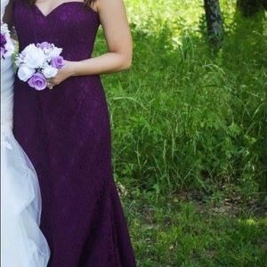 Purple Lace Mori Lee Dress Size 8